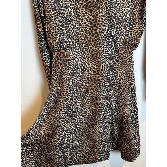 Equipment Femme Harmon Leopard Print Wrap Style Mini Dress XS - Picture 5 of 7